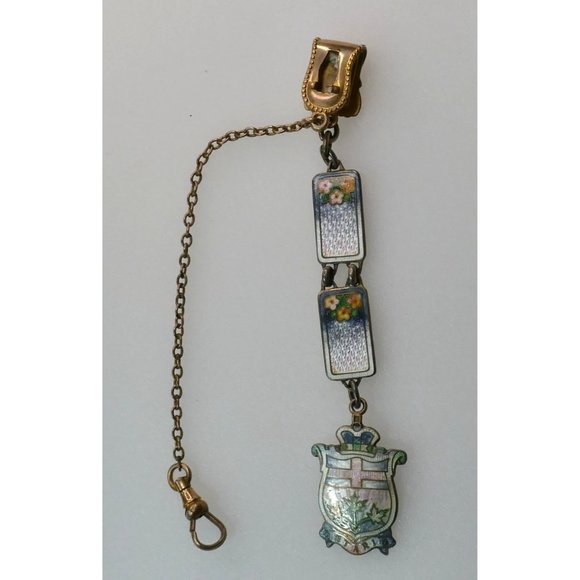 Rare Signed Richard Hemsley Watch Fob Sterling Silver & Enamel Ontario Canada - Picture 1 of 16
